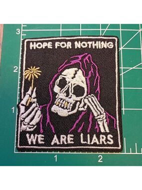 2/$10 We Are Liars Skeleton Patch with Purple Hood